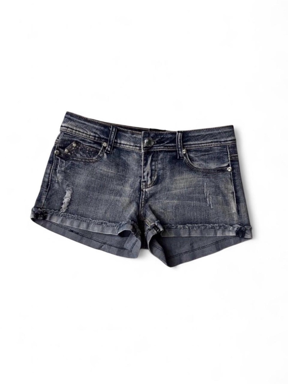 2B Bebe y2k low rise blue denim shorts size 4